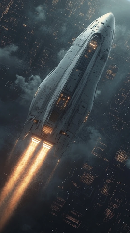 太空船突破音障穿越大气层