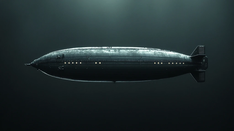 海军飞艇侧面低光景象