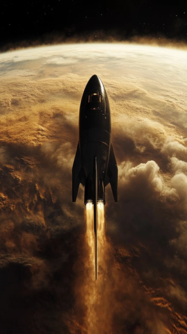 太空船逃离毒云升空