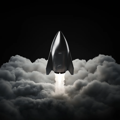 银色三角胶囊漂浮云中