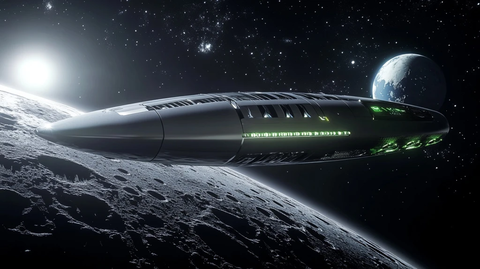 太空船穿越月球星际探索