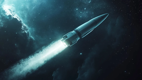 太空火箭划过星际轨道