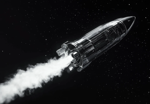 玻璃金属火箭飞向星空