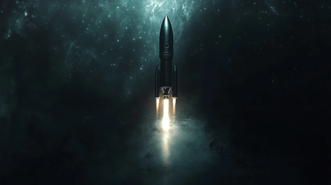 火箭穿越宇宙飞向未来