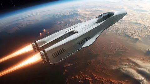 太空穿梭机飞越火星