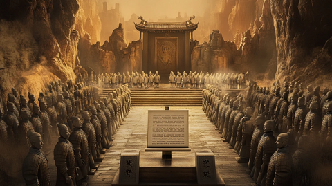 秦兵马俑阵列全景展示