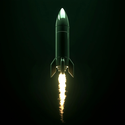 绿色科技火箭发射场景