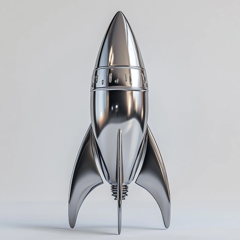 银色火箭金属反射设计
