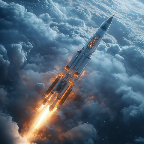 太空摄影火箭发射场景