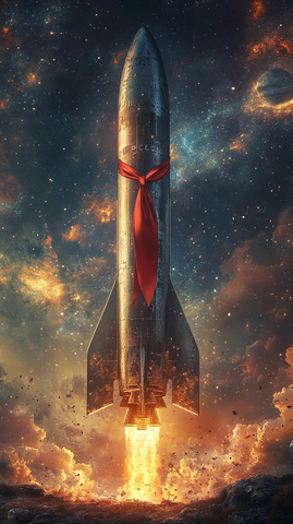 火箭红领带星空发射