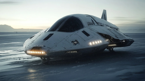 太空船降落城市景观