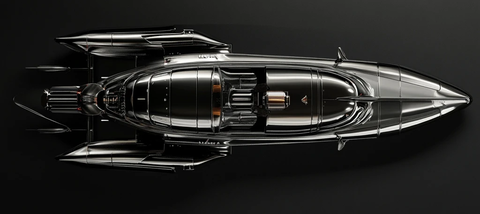 黑白灰镀铬汽车顶部视角