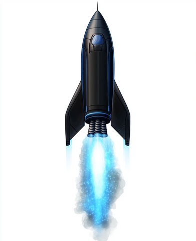 黑色蓝色航天飞机矢量图