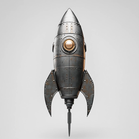 蒸汽朋克火箭金属设计