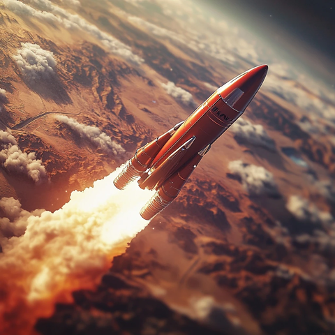 火箭发射航天器特写