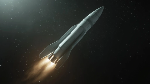 火箭飞行近景特写