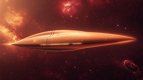 椭圆飞船橙色光影