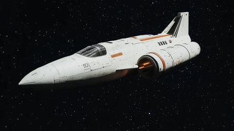 白色太空船悬浮太空