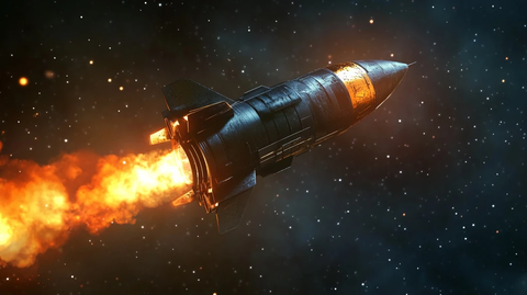 火箭升空太空黑暗场景