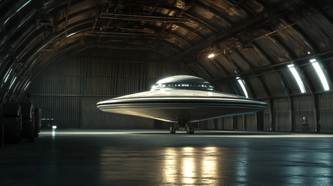 军事飞碟停靠地面