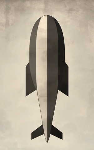 简洁几何风格齐柏林飞艇