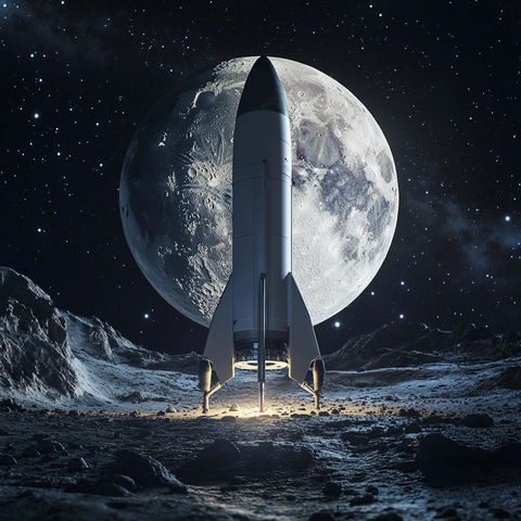 月球火箭停车场景