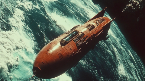 太空巡航舰穿越异星海洋