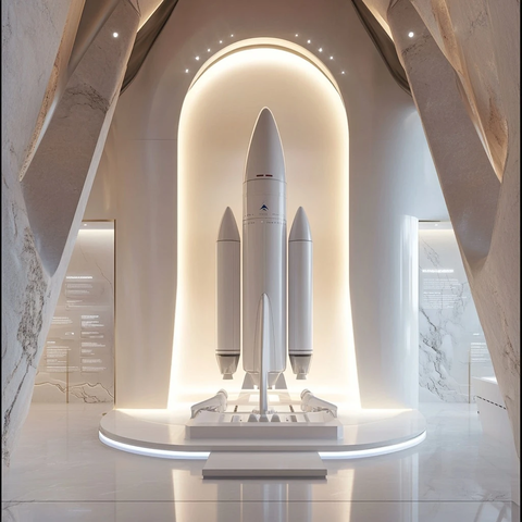 前厅火箭卫星表面材料展示