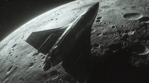 黑鸟悬浮月球表面