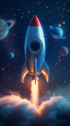 火箭起飞宇宙背景