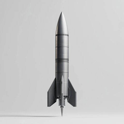 核武器火箭灰色背景