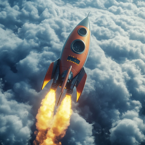 火箭飞向镜头空座椅可见