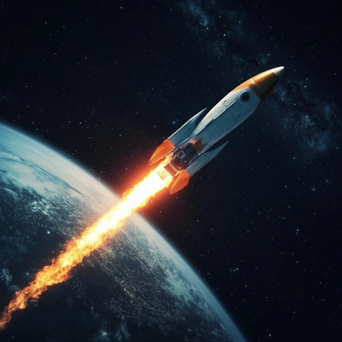 火箭发射太空场景