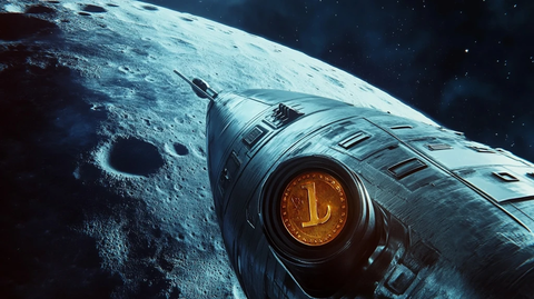 太空船硬币对准月球