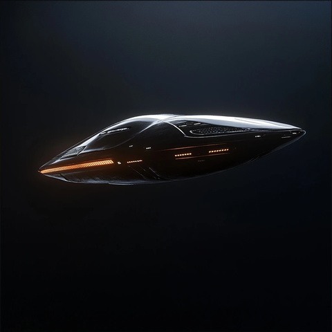 未来飞碟悬浮太空