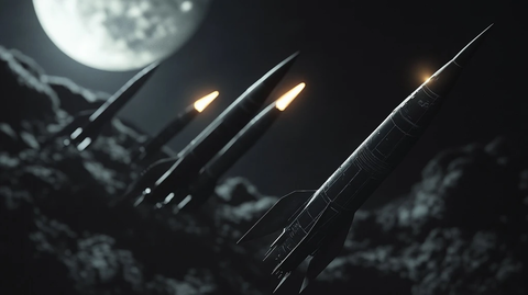 夜间导弹发射飞行场景