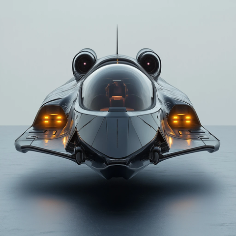 单人太空飞船前视图