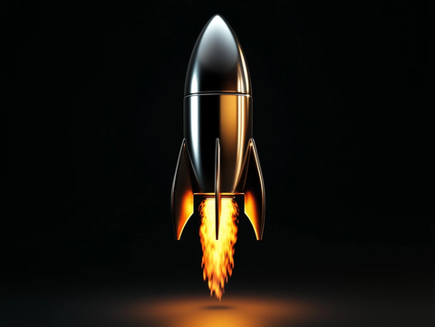 火箭升空银色金色