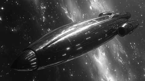 太空船悬浮圆柱金属构造