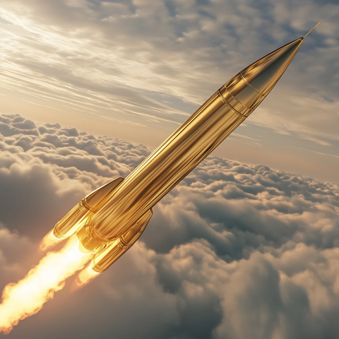 金色导弹飞行天空