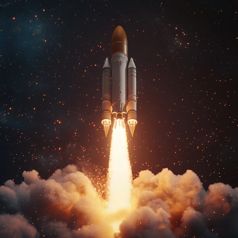 火箭发射太空动画