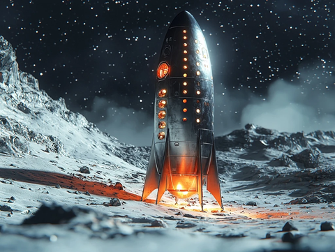 火箭钢结构月球表面