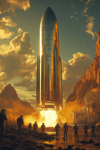 科学家观测火箭发射