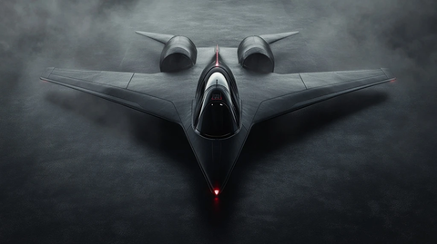 黑色未来战机低光雾背景