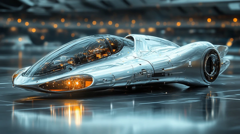 科幻飞行器银色外壳