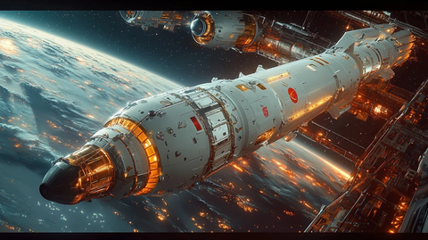 长征火箭与梦舟飞船对接空间站