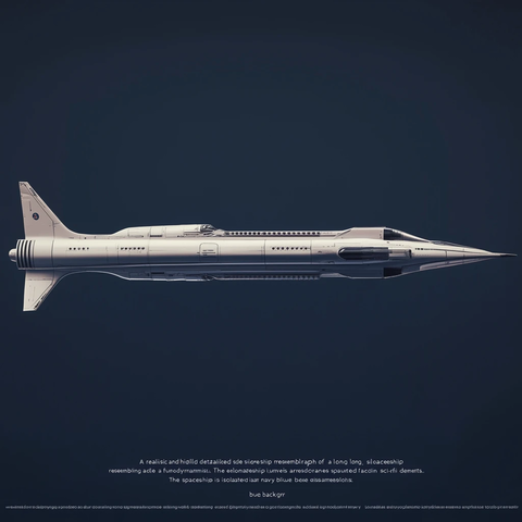 未来风格太空船侧视图