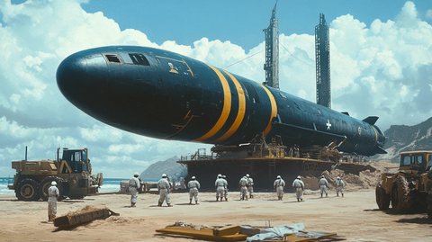 导弹展示与士兵施工现场