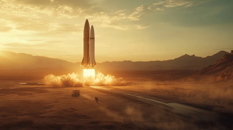 火箭发射平台准备升空