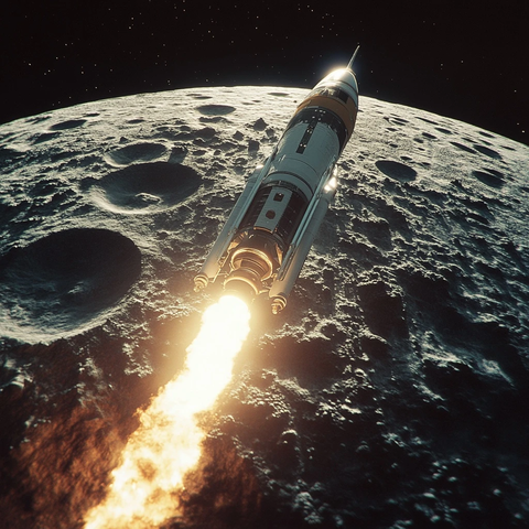 火箭月球发射场景